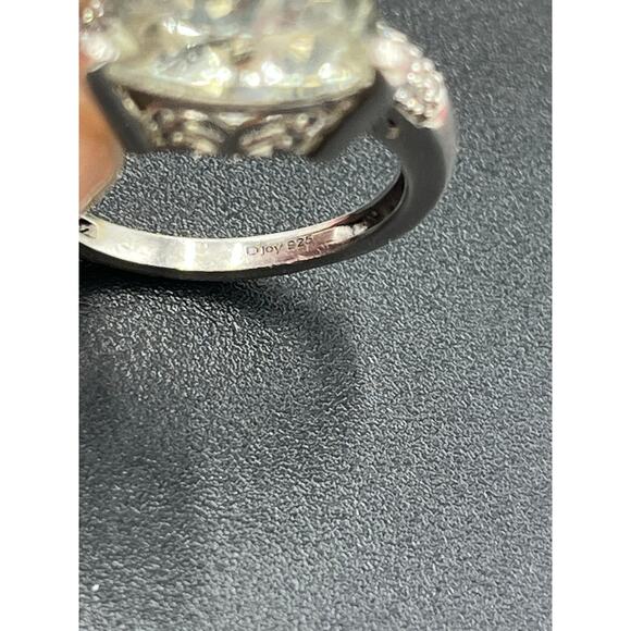 D'Joy Carat Genuine Green Amethyst White Topaz 925 Sterling Silver Ring Size 7 - Picture 10 of 11